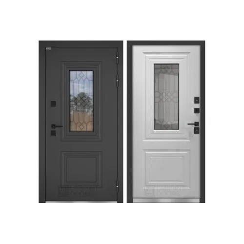 Входная дверь с терморазрывом Верса с окном и решеткой (терморазрыв)