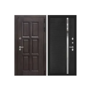 Входная дверь Лондон 31 - Черный кварц, зеркальная вставка с тонировкой