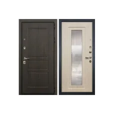 Входная стальная дверь Лекс Сенатор Винорит с Зеркалом Белёный дуб (панель №23)